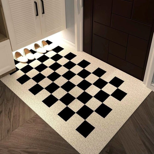 Stylische karierte Bodenmatte