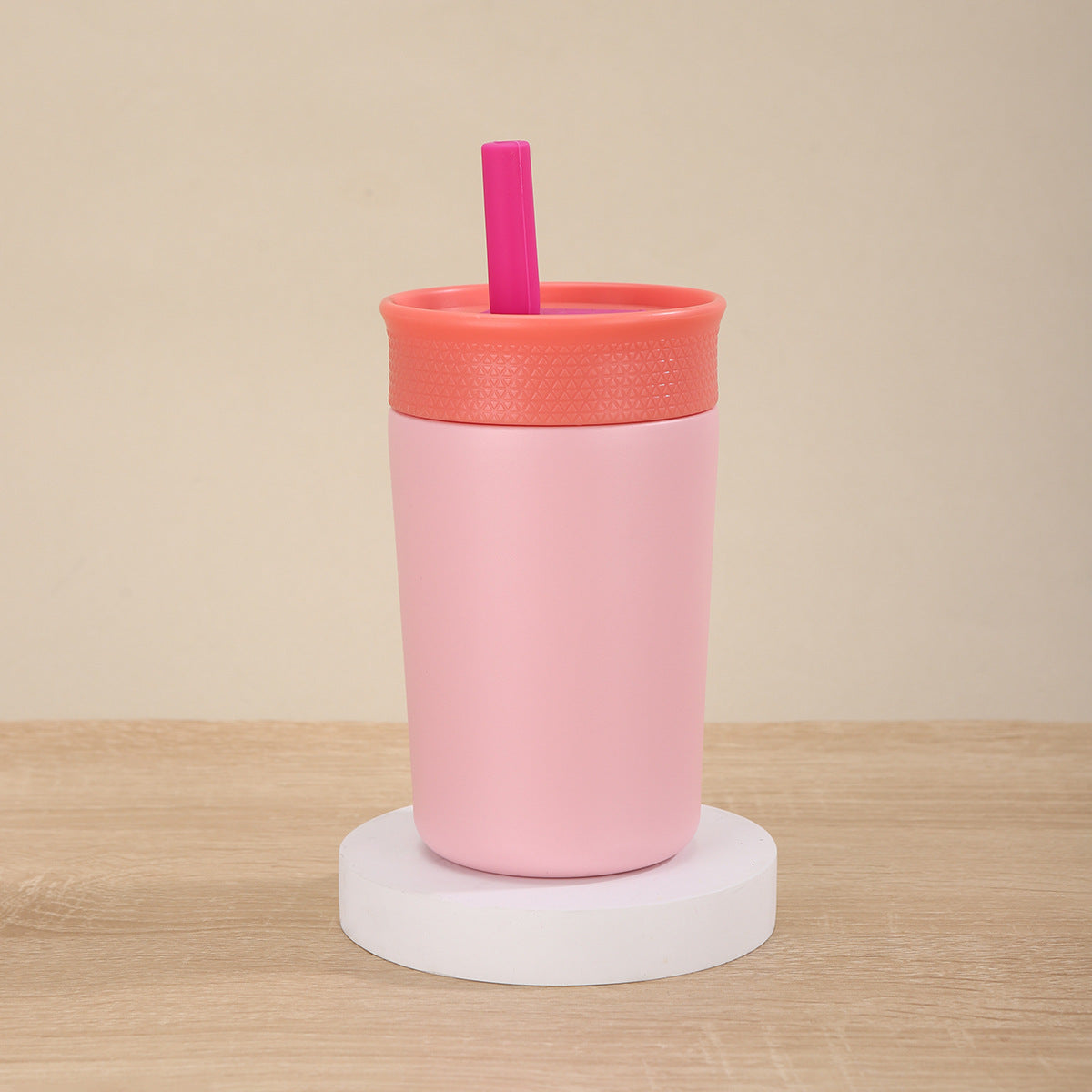 Damen Isolierte Trinkflasche mit Silikonhut und Strohhalm Karnz