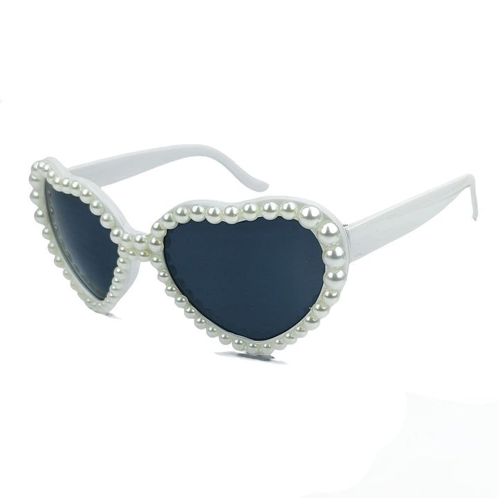 Damen Herzförmige Sonnenbrille mit Glitzerstein-Besatz Karnz