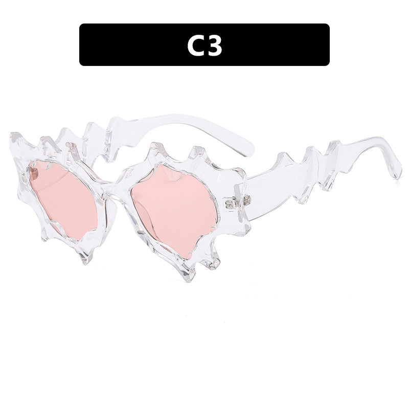 Damen außergewöhnliche Fashion-Sonnenbrille im kreativen Design Karnz