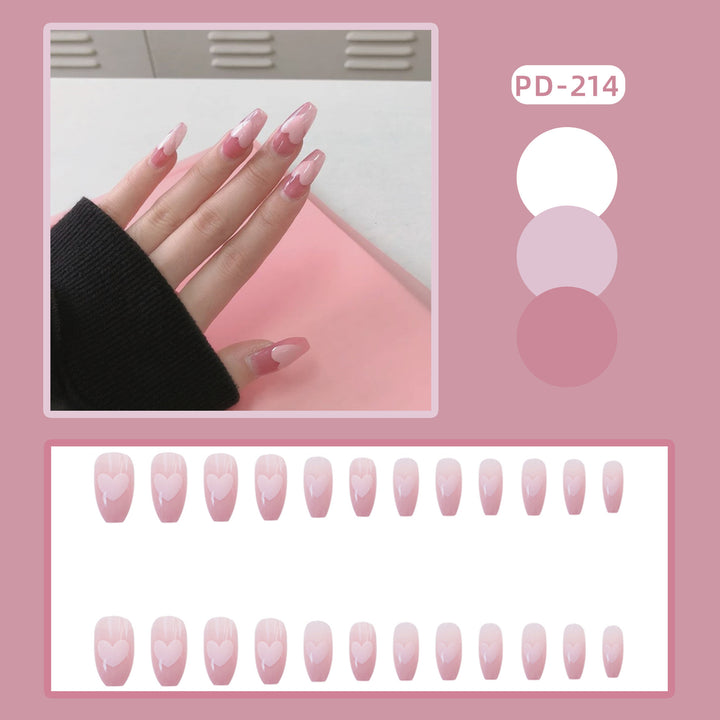 Künstlerisches Herz-Design Press-On Nägel Set