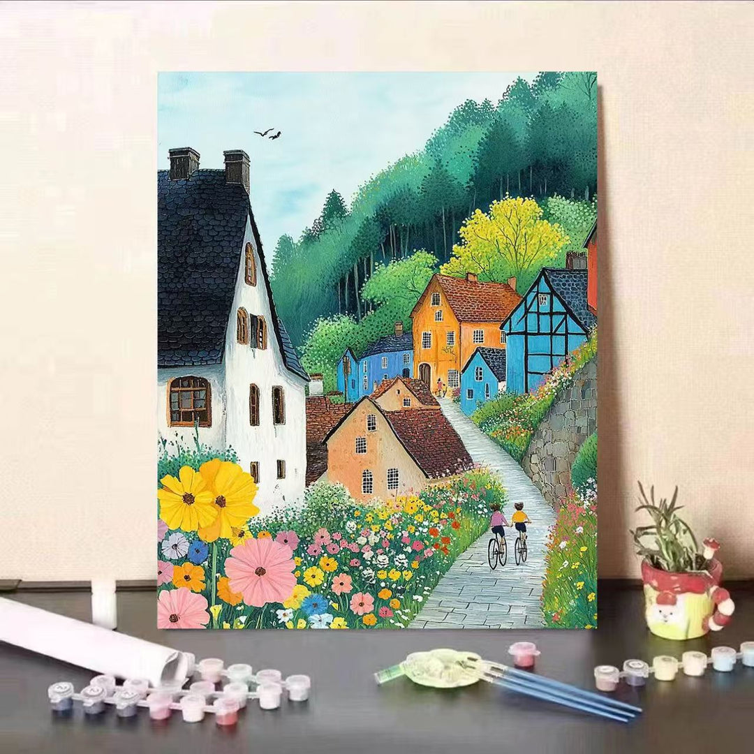 Scenic Village Malen nach Zahlen Kunstset Karnz
