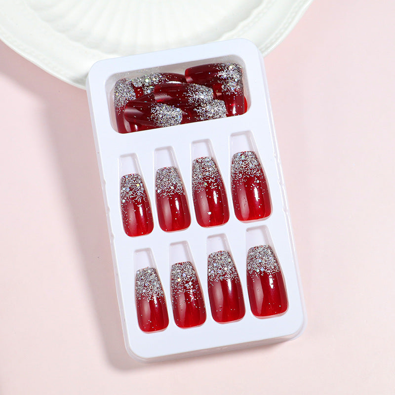 Eleganter Glitzernder Press-On Nail Set Karnz