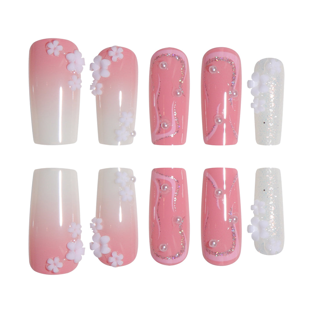 Dekorative florale Nagelkunstverlängerungen Karnz