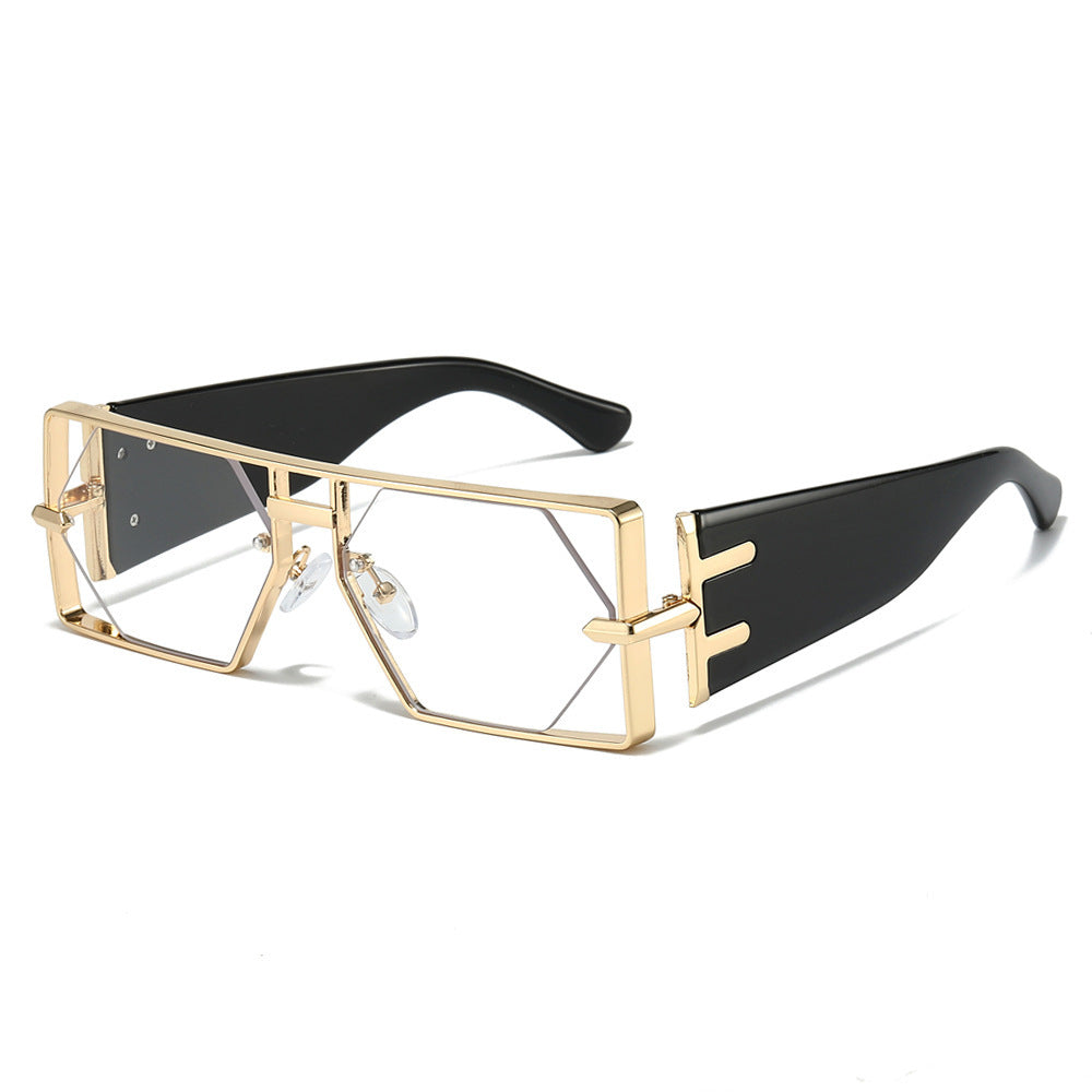 Geometrische Shield-Sonnenbrille mit hochwertigem Metallrahmen Karnz