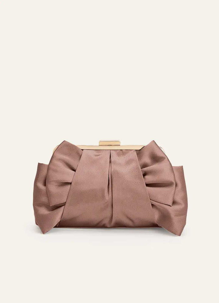 Satin Schleifen-Detail Clutch