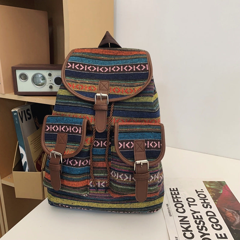 Künstlerisch gemusterter Canvas-Rucksack