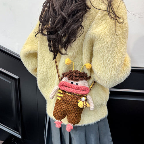 Süßer gehäkelter Bienen-Mini-Rucksack