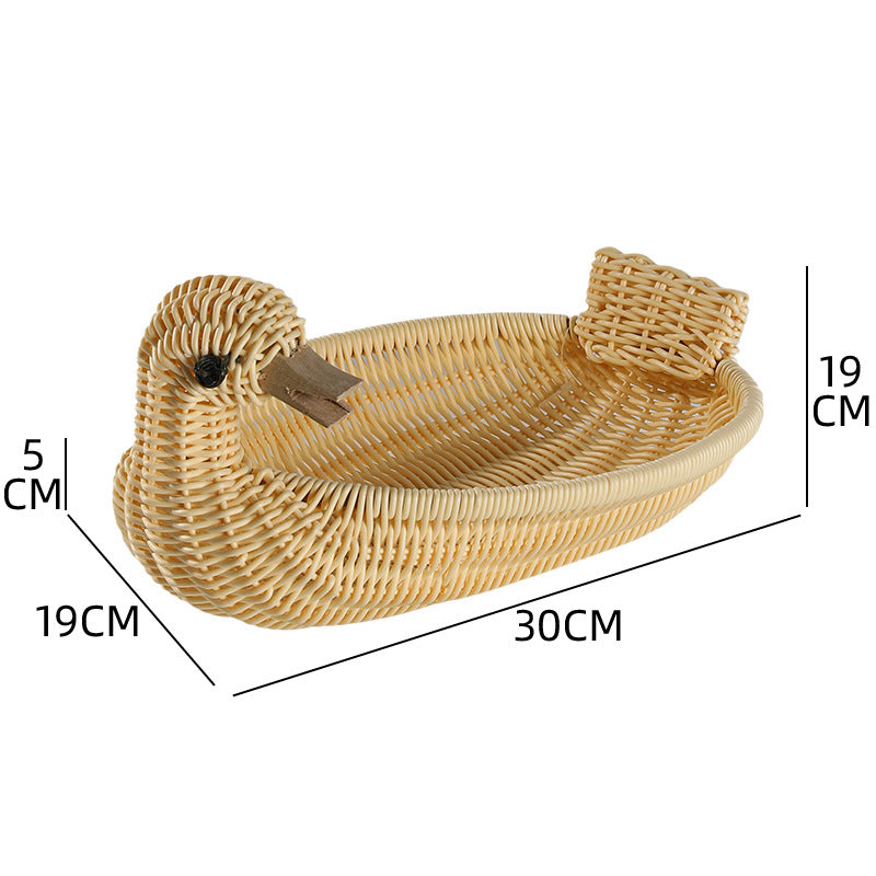 Unisex Geflochtener Dekorationskorb in Entenform Karnz