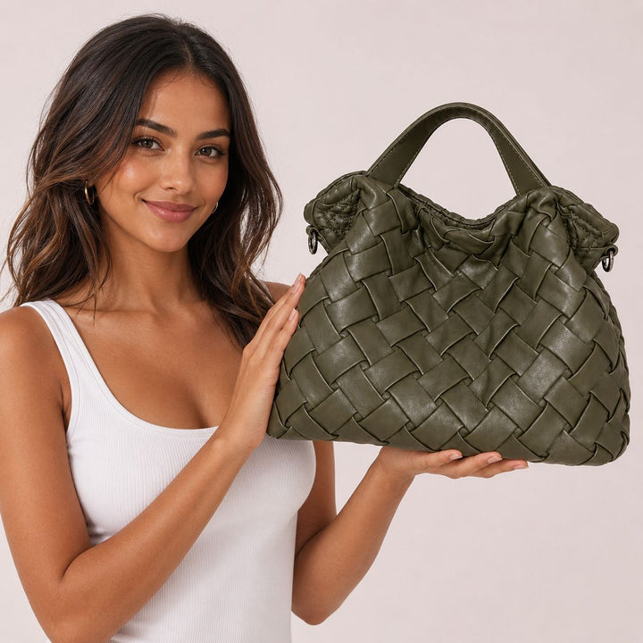 Handgefertigte Geflochtene Leder Hobo Tasche
