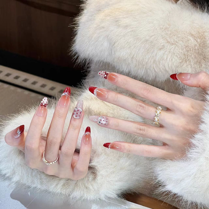 Florale Kunst Press-On Nagelset Karnz