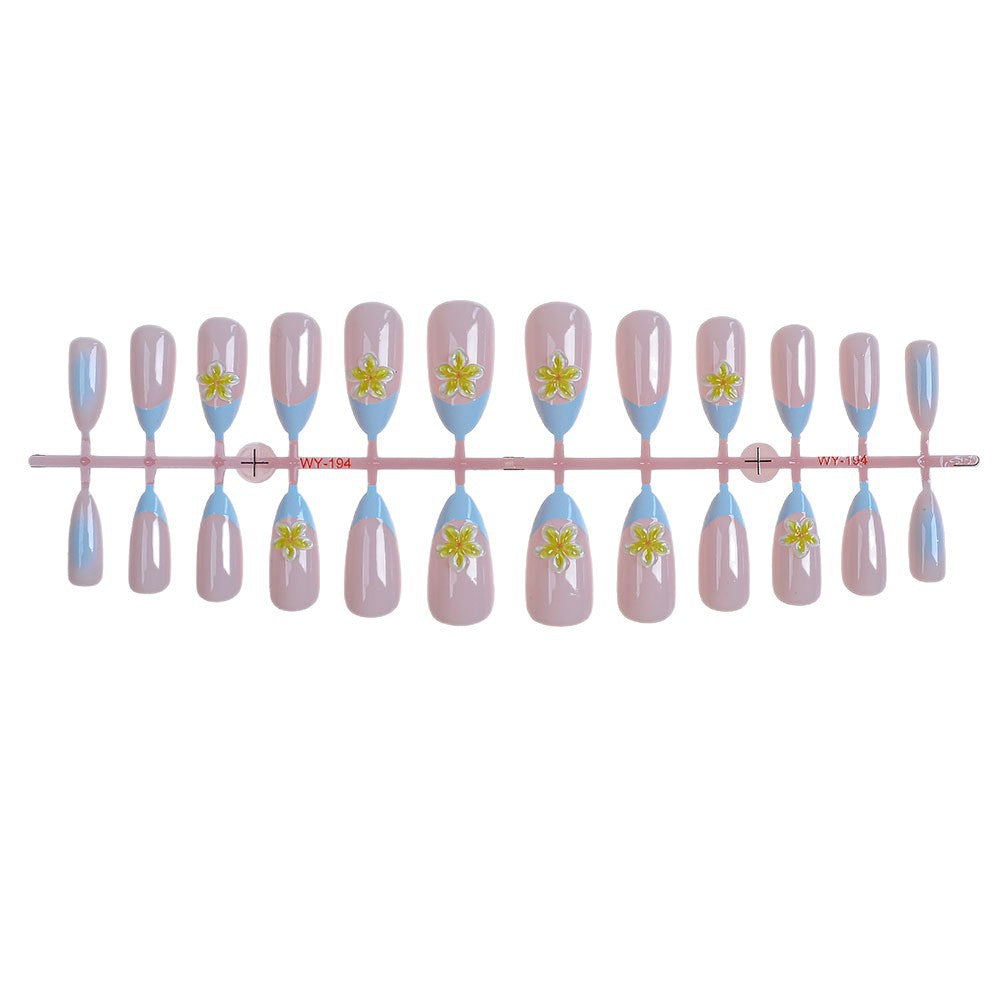 Blumen-Design Press-On Nagelset Karnz