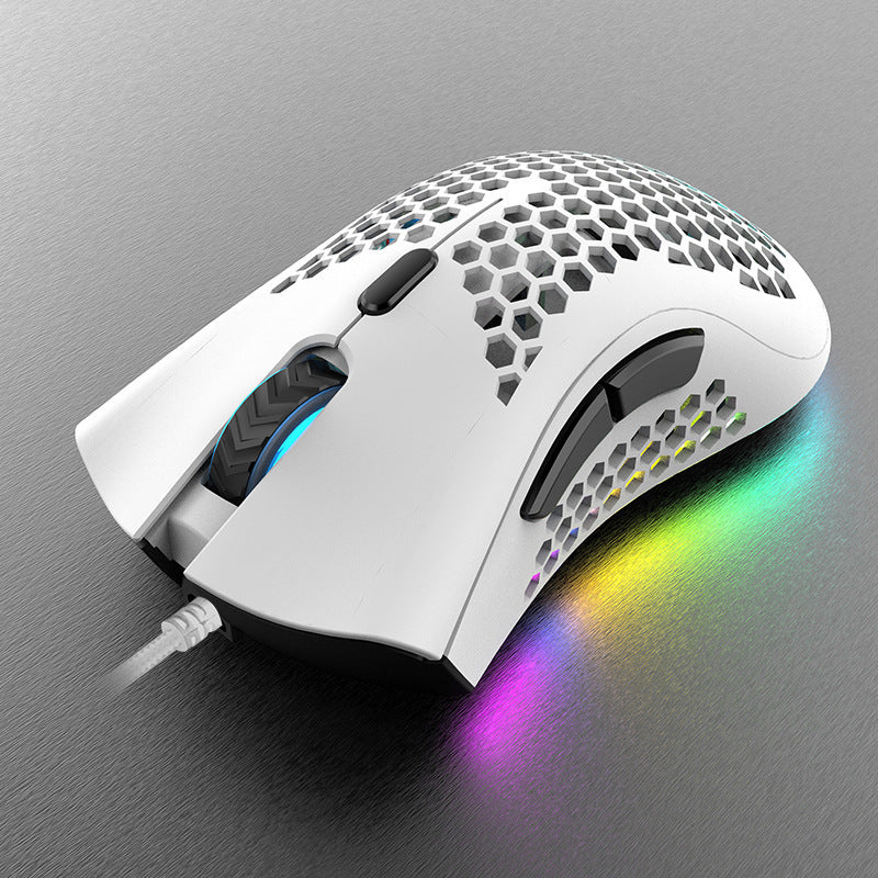 Honigwaben-Stil Gaming-Maus mit RGB-Beleuchtung Karnz