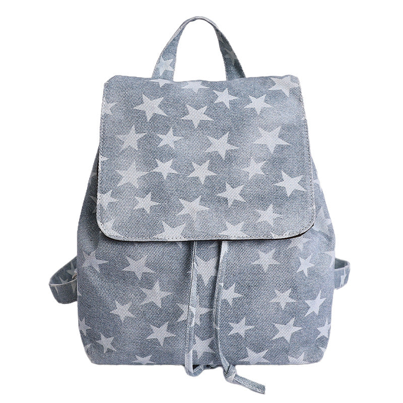 Sternenmuster Denim Rucksack