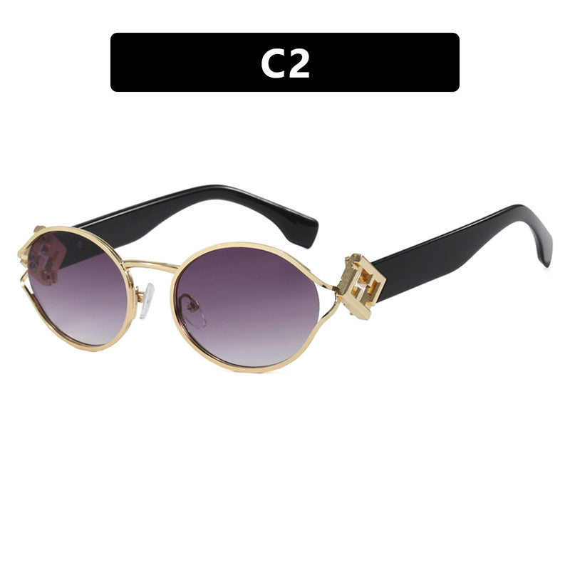 Damen modische Sonnenbrille mit elegantem Metallrahmen und UV-Schutz Karnz