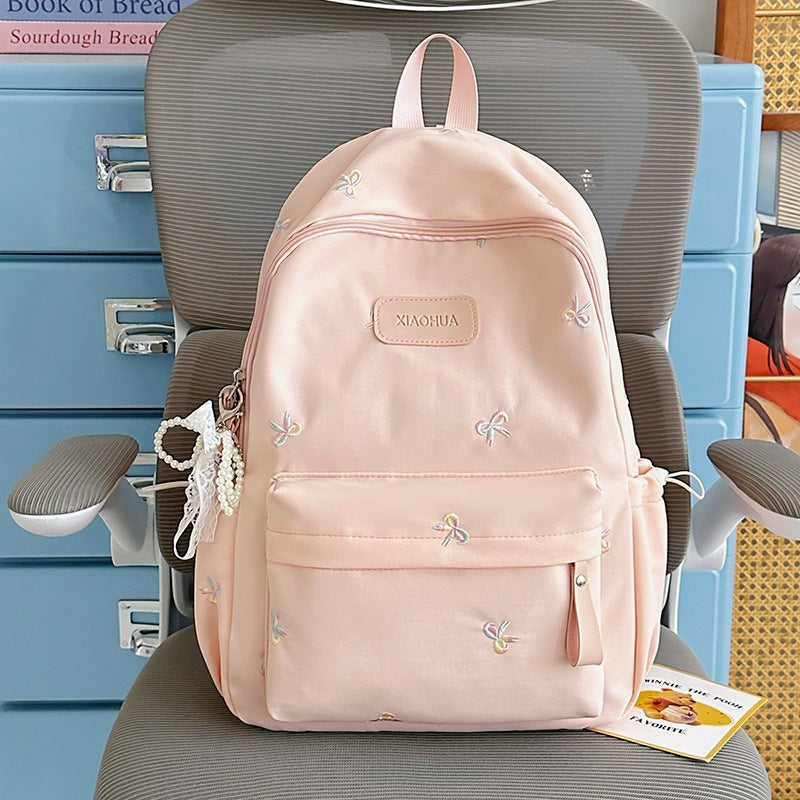 Bestickter Blumen-Detail Freizeit-Rucksack Karnz