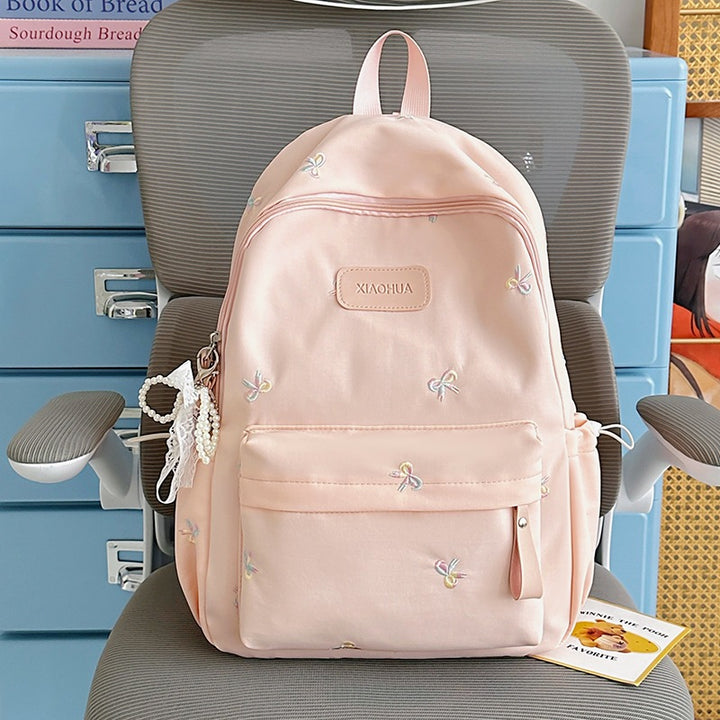 Bestickter Blumen-Detail Freizeit-Rucksack Karnz