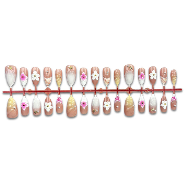 Dekoratives Blütenmotiv Nail Art Set zum Aufkleben