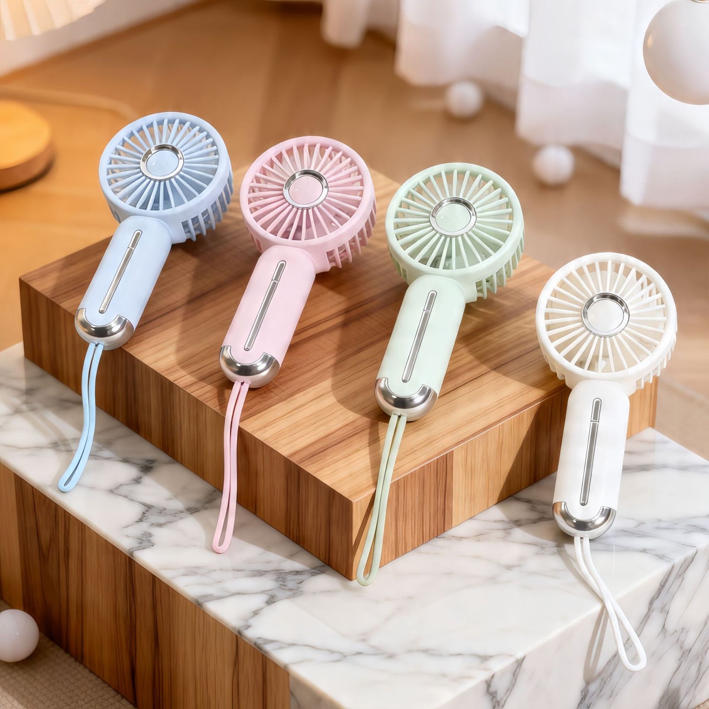 Damen Tragbarer Mini-Handventilator mit USB-Ladefunktion und ergonomischer Griff Karnz