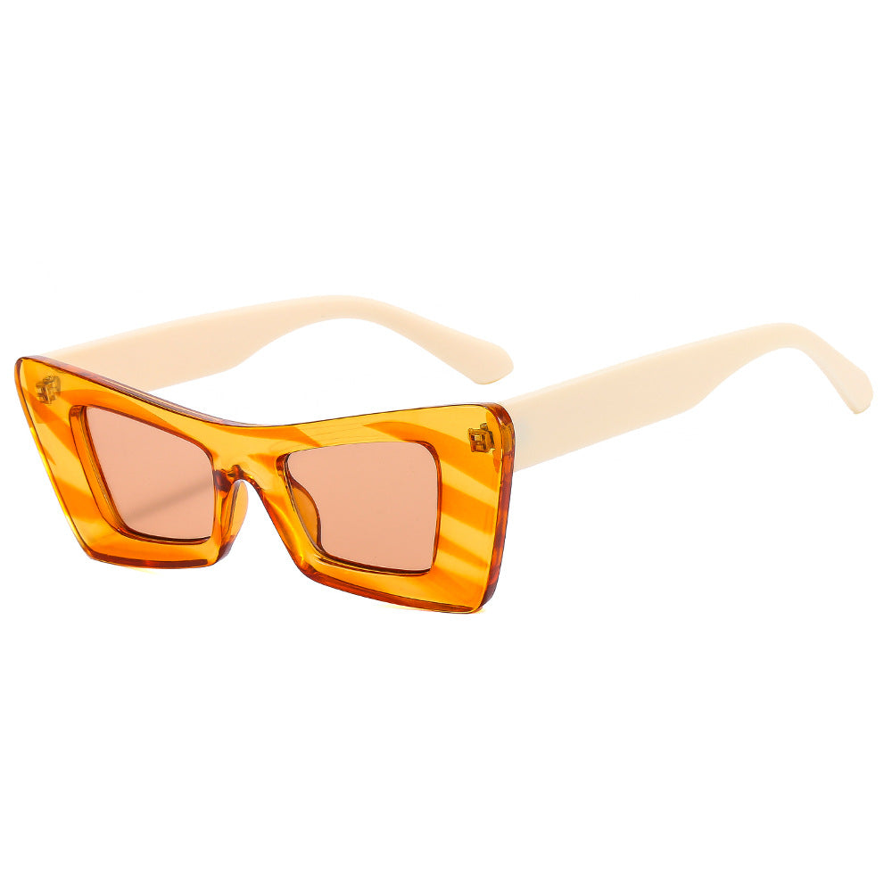 Damen auffällige Designer-Sonnenbrille mit modernem Prisma-Rahmen Karnz
