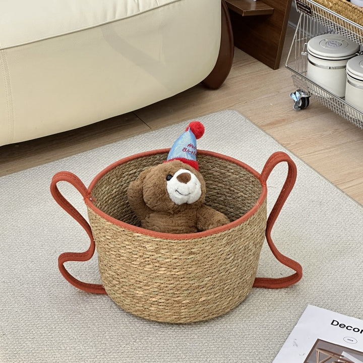 Handgewebter Dekorationskorb Aus Naturmaterialien Karnz
