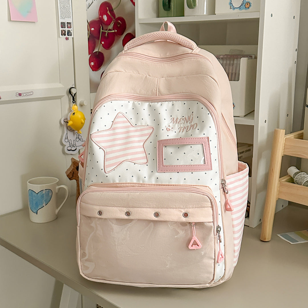 Verspielt mit Sternen verzierten Schulrucksack Karnz