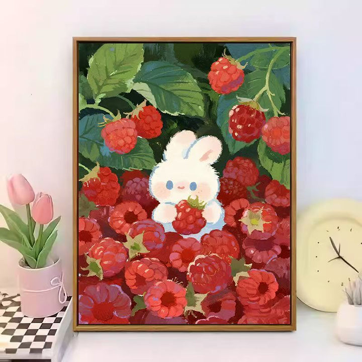 Niedliches Kaninchen-Themen-Leinwand-Wandkunst Karnz