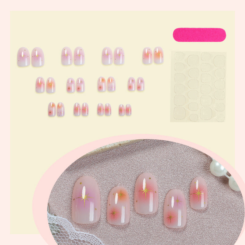 Künstlerischer Press-On Nagelset mit lebhaften Stern-Designs Karnz
