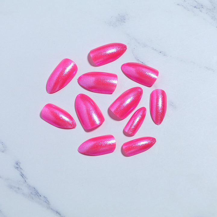 Glossy Press-On Nagelset mit schimmerndem Glanz Karnz