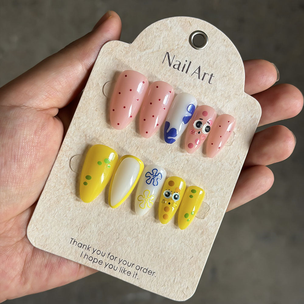 Verspieltes Cartoon Press-On Nagelset Karnz