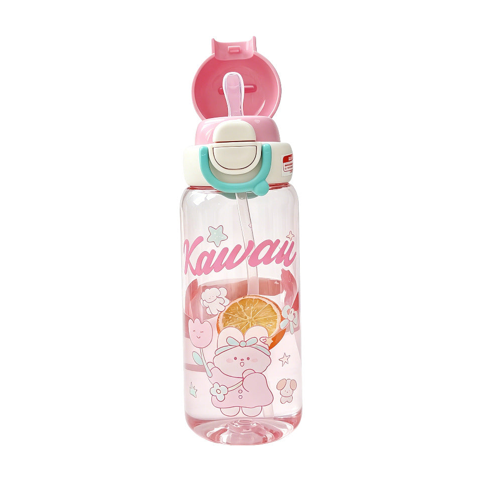 Damen Wasserflasche mit praktischem Ausgießer und verspieltem Motiv Karnz