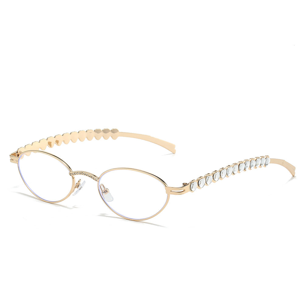 Statement Cat-Eye Optische Brille mit Kristallakzenten Karnz