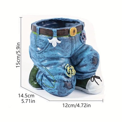 Dekorative Pflanzfigur im Jeans-Look Karnz