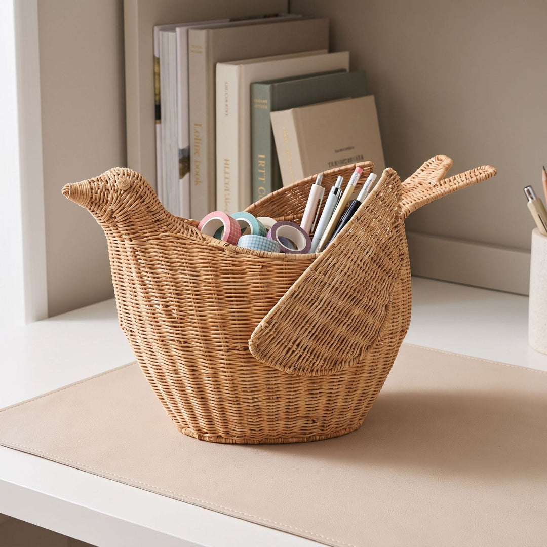Verspielter Korb im Vogel-Design Karnz