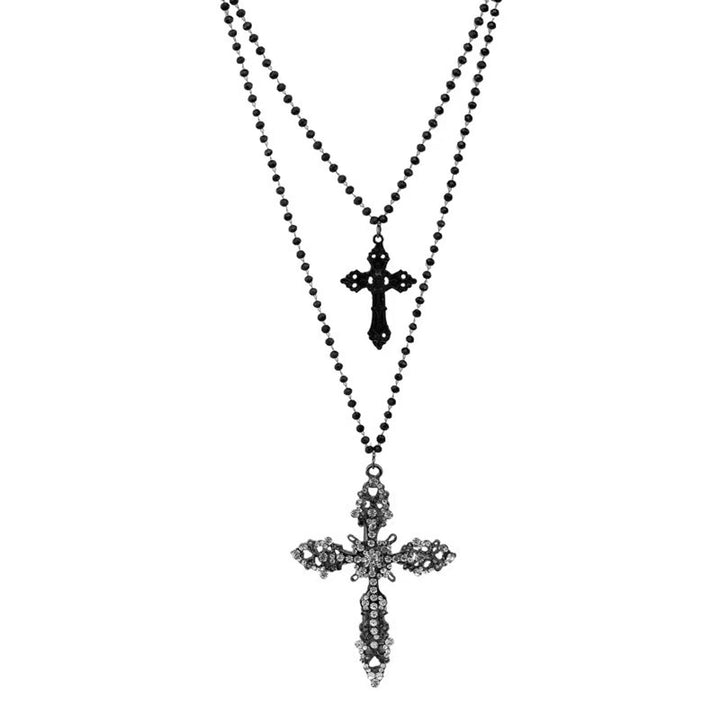Dual-Layered Cross Pendant Necklace Karnz