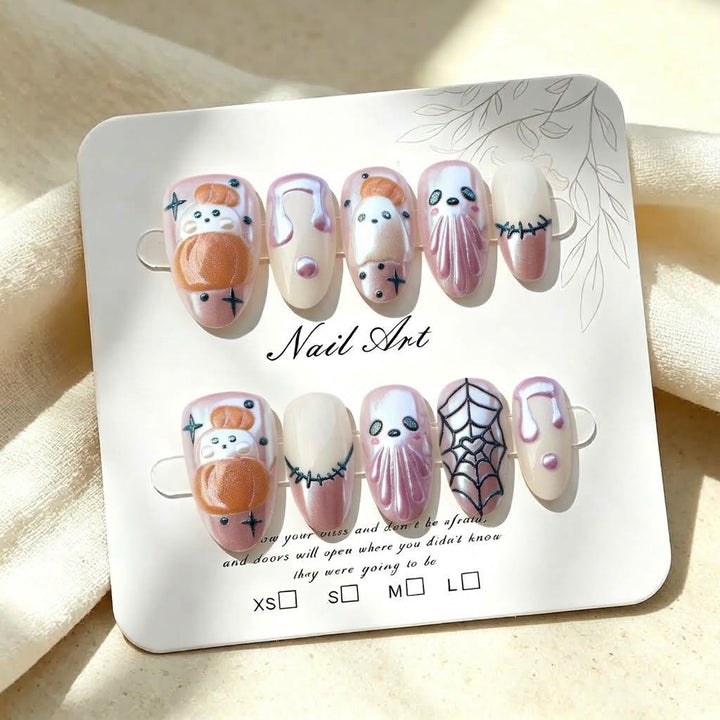 Verspielt Halloween-Themen Press-On Nagelkunst Set