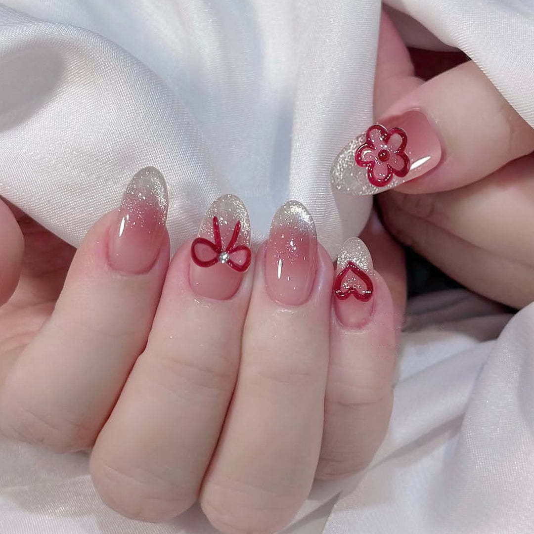 Stylische 3D Blumen Acryl Nagelkunstverlängerungen Karnz