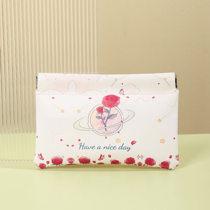 Künstlerische Blumenmuster Münztasche