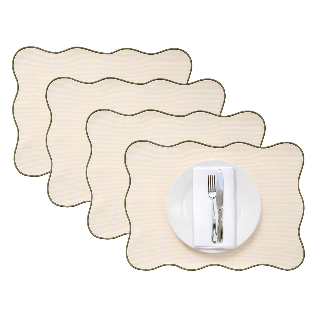 Tischset aus Mikrofaser mit gewelltem Saum