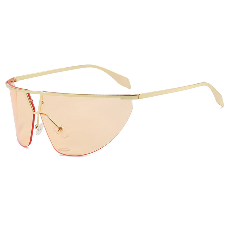 Damen futuristische Sonnenbrille mit schützendem Metallrahmen Karnz