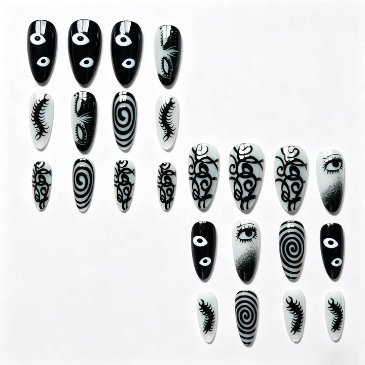 Künstlerisches von Halloween inspiriertes Nageldesign-Set