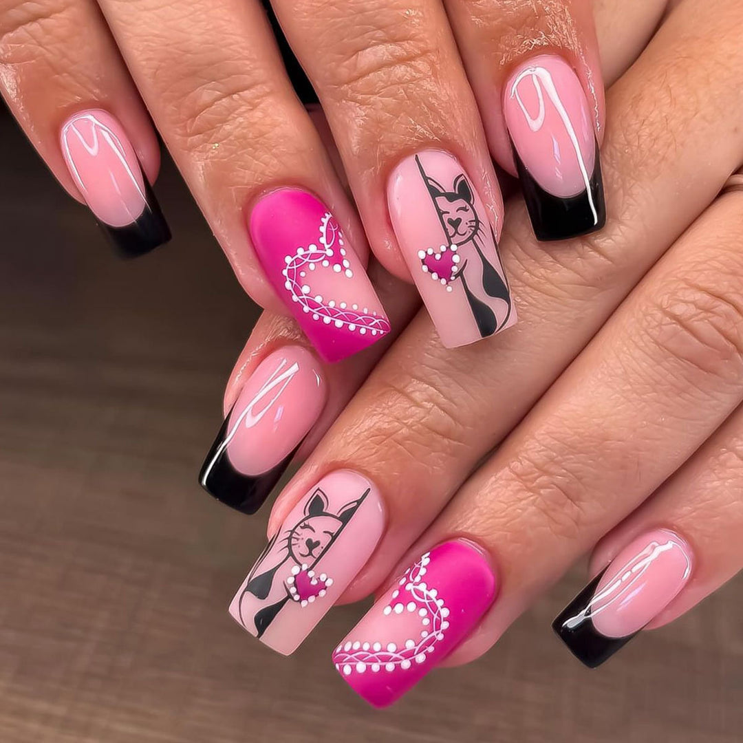 Künstlerisches katzenthematisches Nagelkunstset Karnz