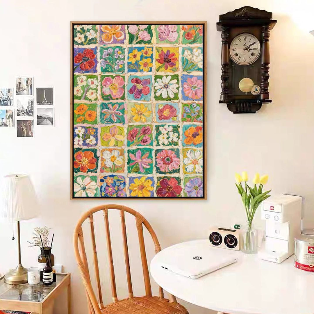 Farbige Blumendesign Leinwanddruck Karnz