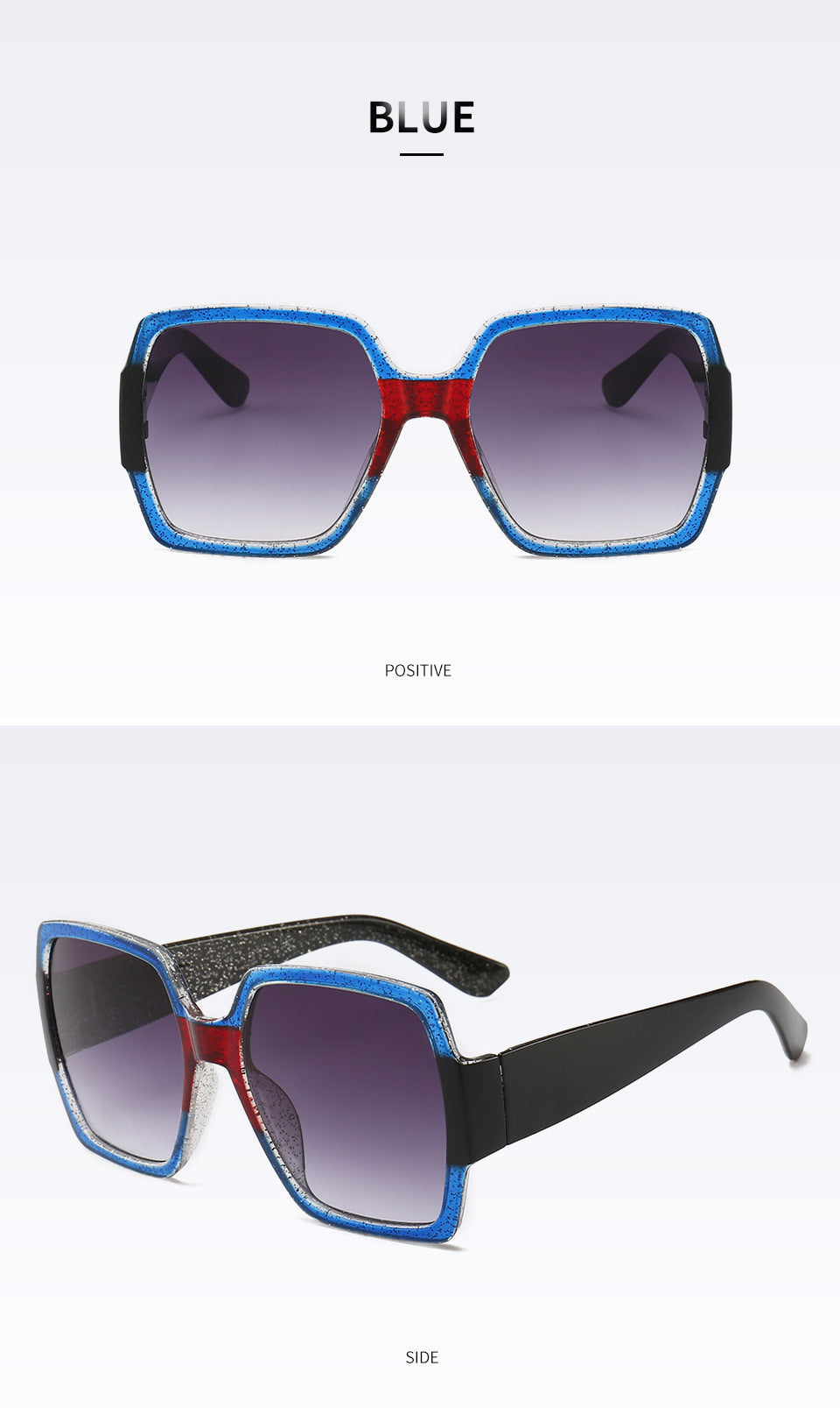 Funkelnde geometrische Rahmen Sonnenbrille Karnz