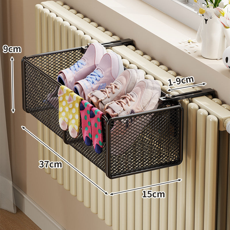 Radiator-Montierter Mesh Schuh- & Socken-Trocknungskorb mit Verstellklemme
