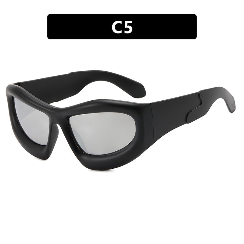 Damen sportliche Sonnenbrille mit schützendem UV-Filter und dickem Rahmen Karnz