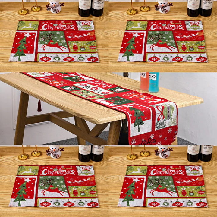 Festliche Tischdecke mit Weihnachtsbaum-Motiv Karnz