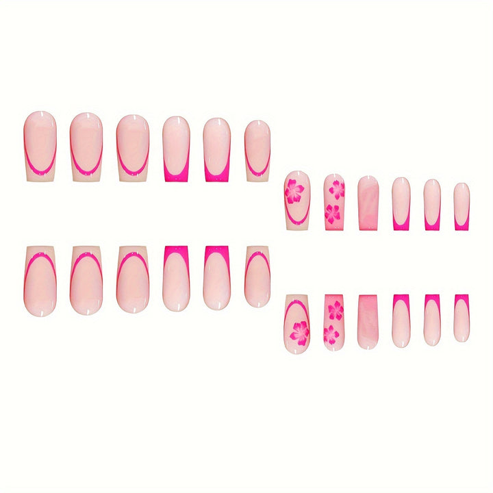 Floral Design Press-On Nail Art Karnz