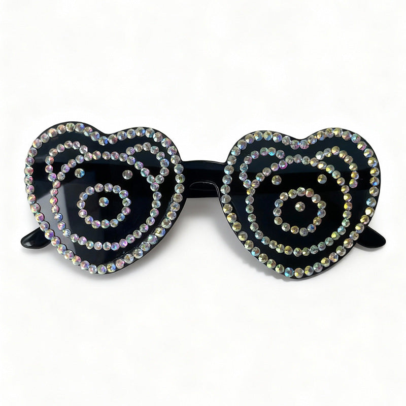 Herzförmige Strass-Sonnenbrille Karnz