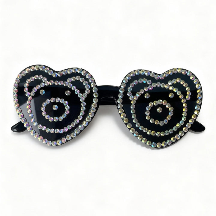 Herzförmige Strass-Sonnenbrille Karnz